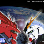 Wallpaper Nu Gundam Vs Sazabi
